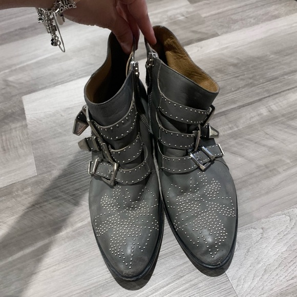 Chloé Susanna Short Boot in Grey / Silver Studs Size 38 1/2 - Picture 5 of 11